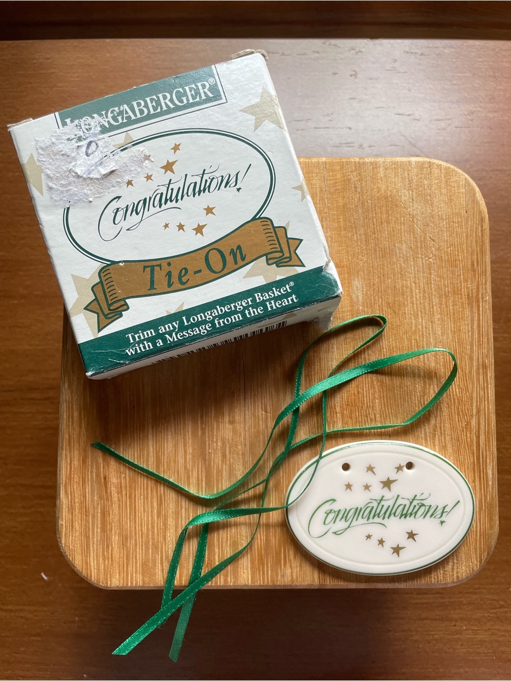 Longaberger Celebrations! Ceramic Basket Tie-on